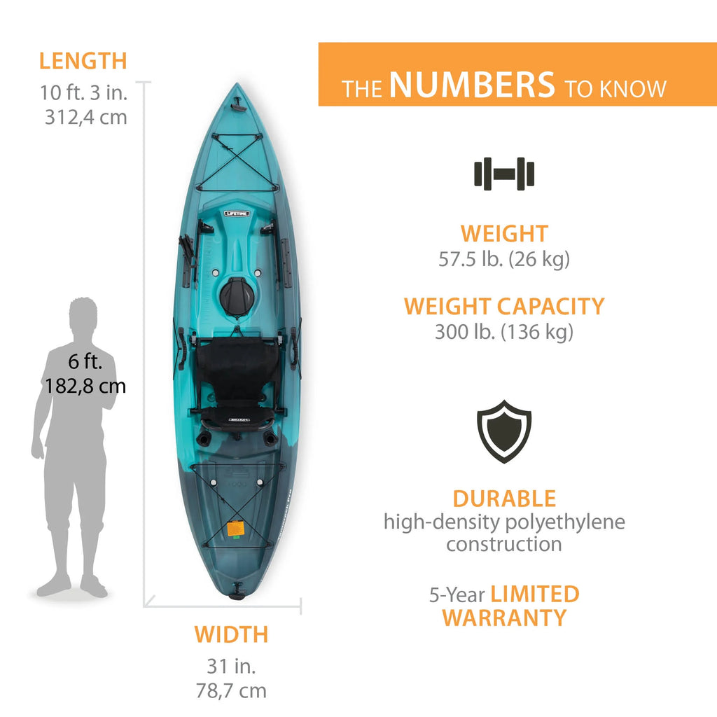 Lifetime Tamarack Pro 123 inch Sit-On-Top Kayak, Lightning Fusion (90995)