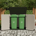 Homall 260 Gallon Outdoor Storage Deck Box HDPE Plastic Trash Cans, Dark green