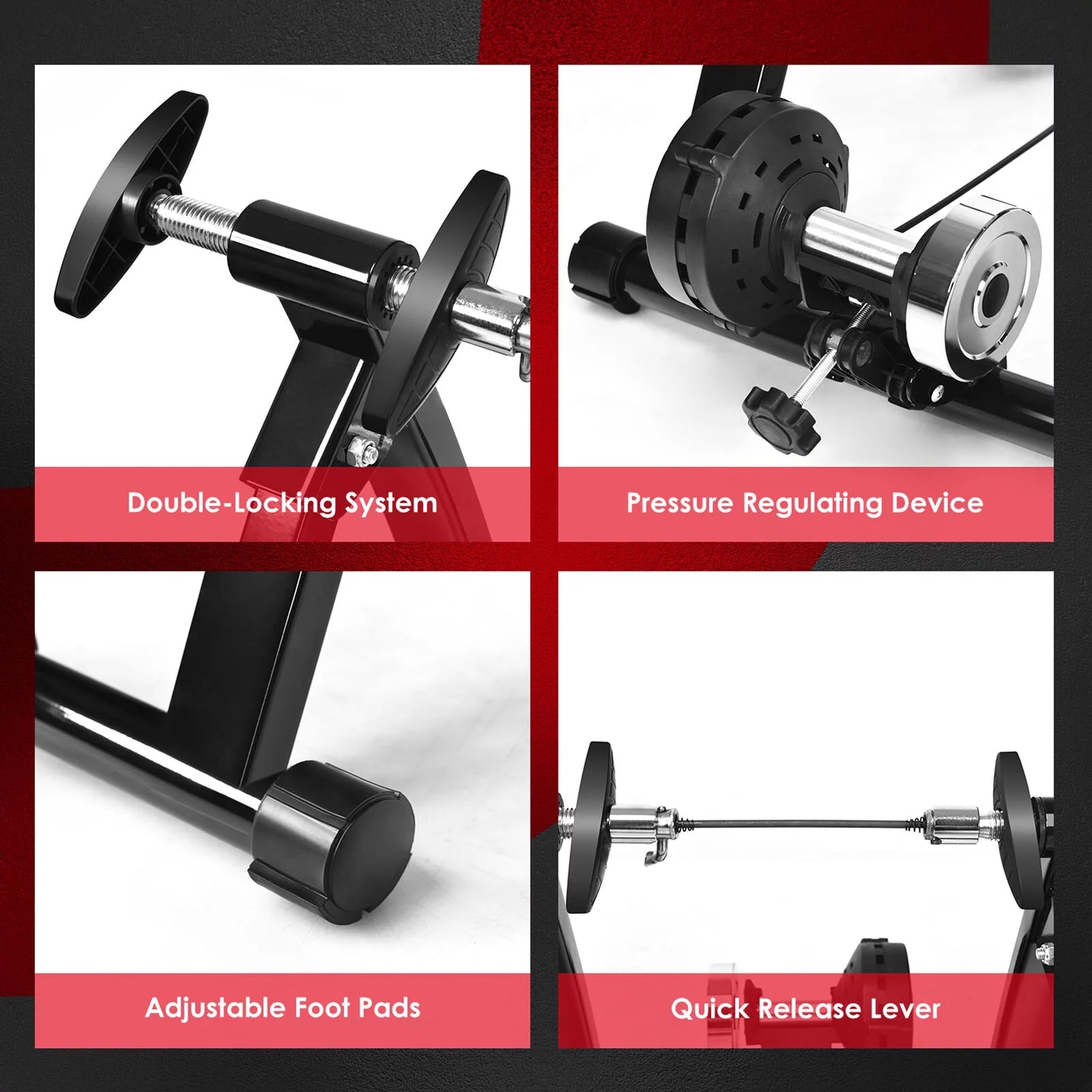 Foldable Bike Trainer Stand with 8 Resistance Levels - Cycling Exercise