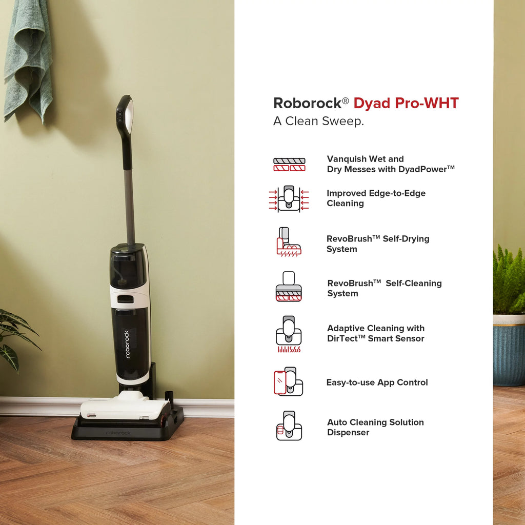 Roborock&reg; Dyad Pro Wet and Dry Vacuum Cleaner with multi-rollers, 17000Pa Suction, Self-Cleaning and Self-Drying