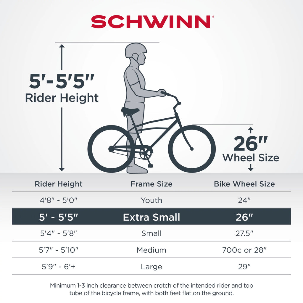 Schwinn Siesta cruiser bike, single speed, 26-inch wheels, charcoal, mens style