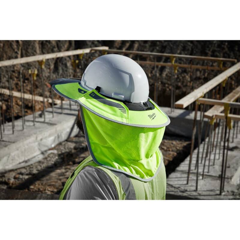 BOLT Tinted Brim Visor with High Visibility Yellow Mesh Sunshade and 360-Degree UV Protection