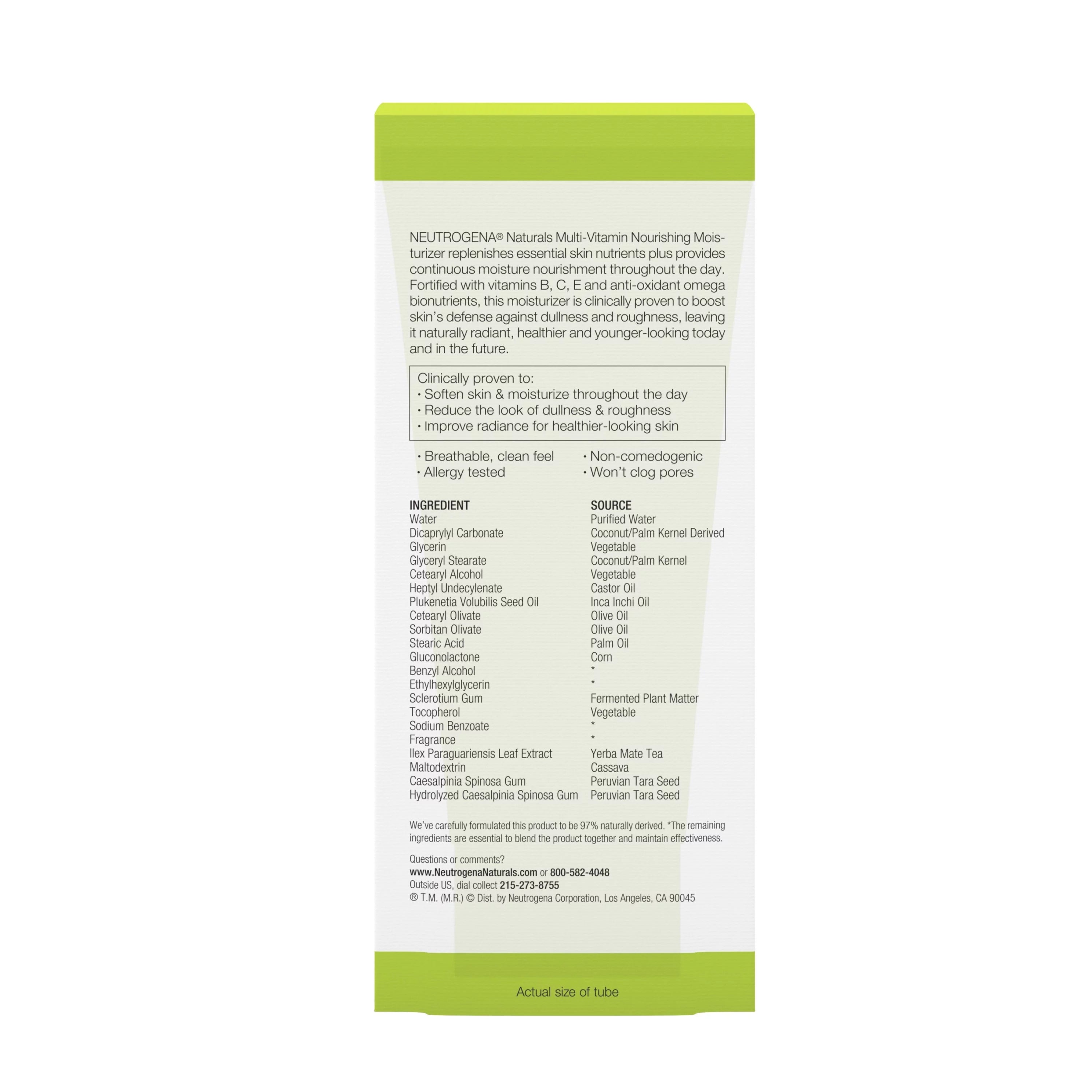 Neutrogena Naturals Multi-Vitamin Nourishing Daily Face Moisturizer, 3 fl oz
