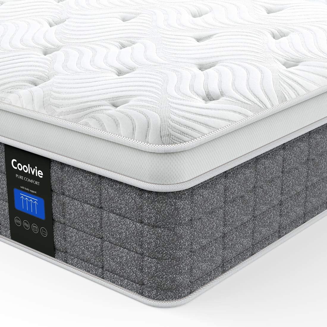 Twin XL Mattress, Coolvie 10 inch Hybrid Mattress in a Box, Medium Firm, Multiple sizes