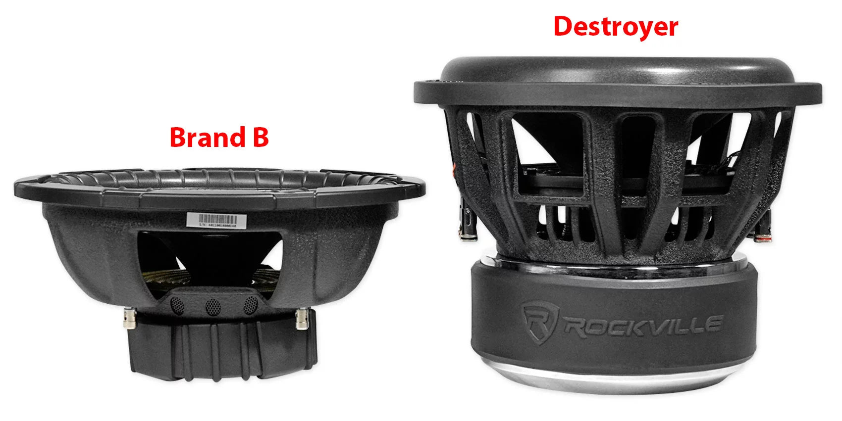 (2) Rockville Destroyer 12D1 12" Competition Car Subwoofers+Box+Mono Amplifier