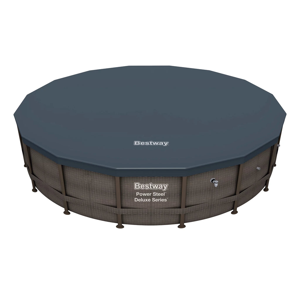 Bestway Power Steel 14' x 42" Round Above Ground Outdoor Swimming Pool Set