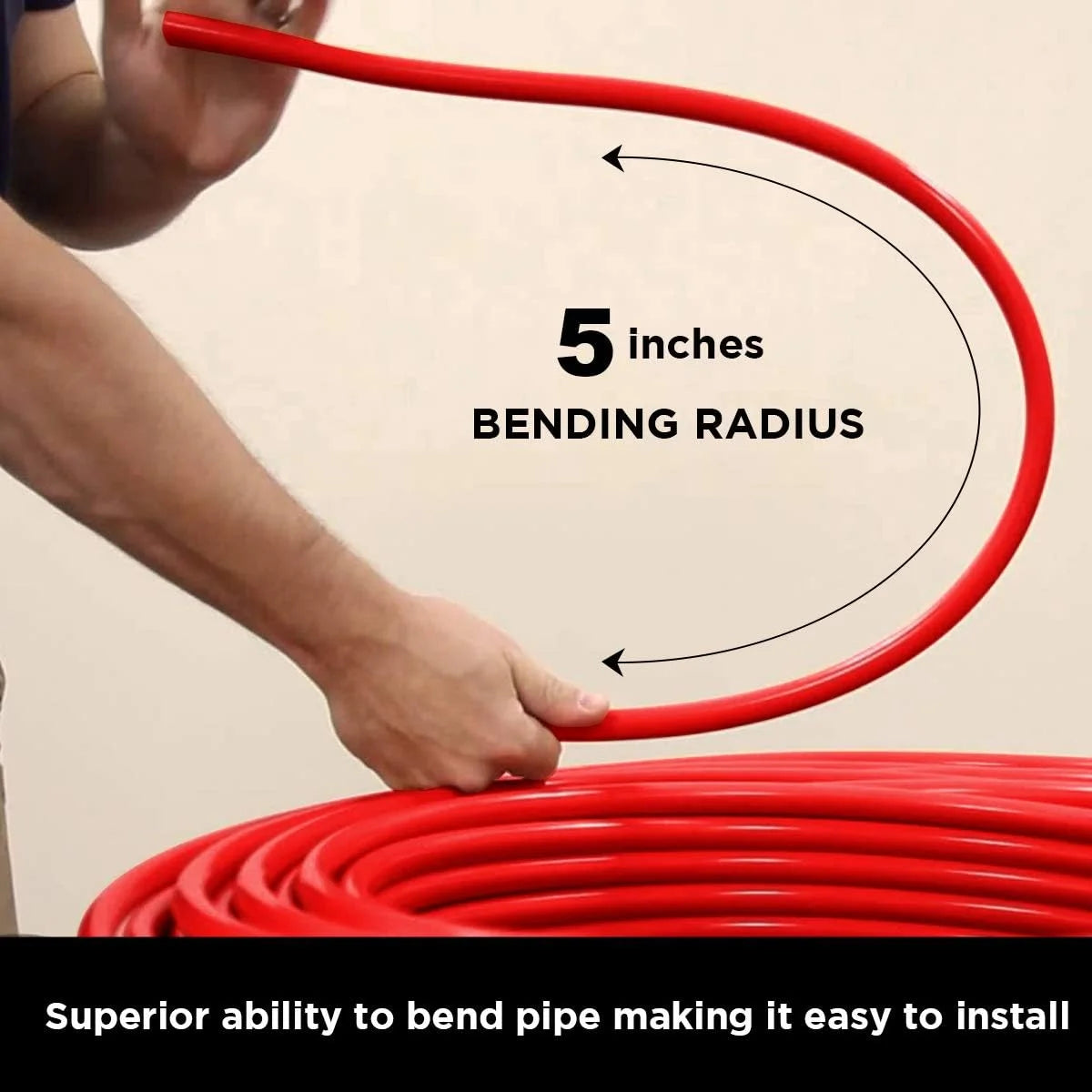 Tubing 1/2 Inch X 300 Ft Pex Tube Coil, Non-Barrier Pex Pipe For Potable Water, 1/2" Pex Flexible Water Tubing For Plumbing, Red Pex Tubing