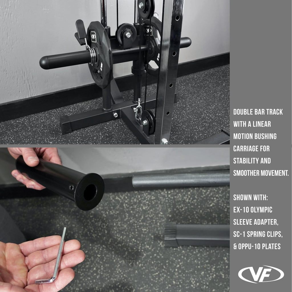 Valor Fitness LAT Pull Down Cable Machine - Wall Mount - 16 Adjustable Positions Dual Pulley System - Includes Strap Handles - High & Low Cable System Home Gym Equipment Max Weight 200 Lbs. - BD-62