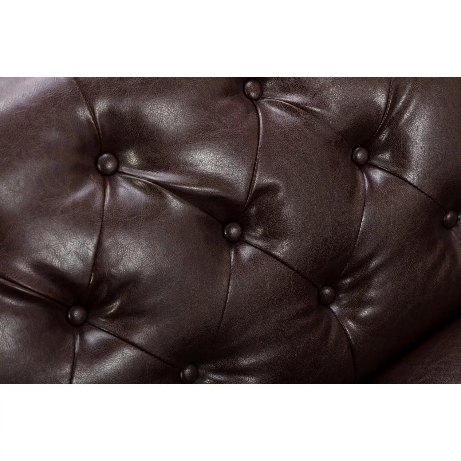 Holaki 78 PU Leather Tufted Cushions Sofa Bed, Brown