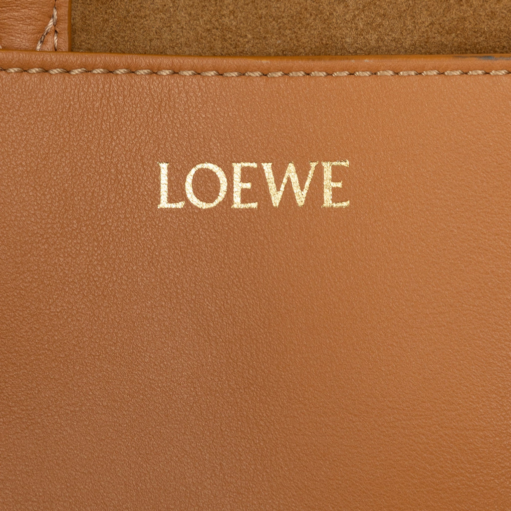 Pre-Owned Authenticated LOEWE Medium Puzzle Fold Tote Calf Leather Black Tote Bag Unisex (Good)
