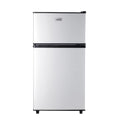 WANAI 3.5 Cu ft Two Door Mini Fridge with Freezer, Silvery