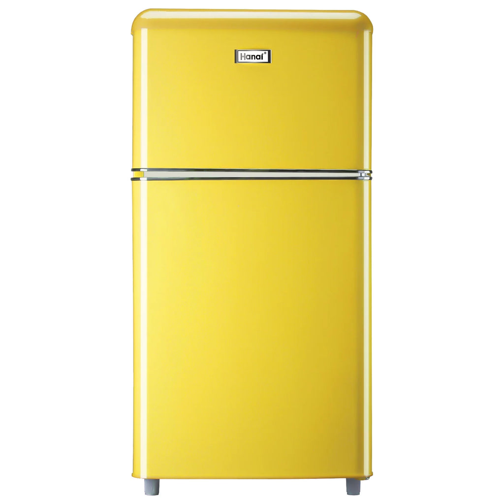WANAI 3.5 Cu ft Two Door Mini Refrigerator with Freezer,Black