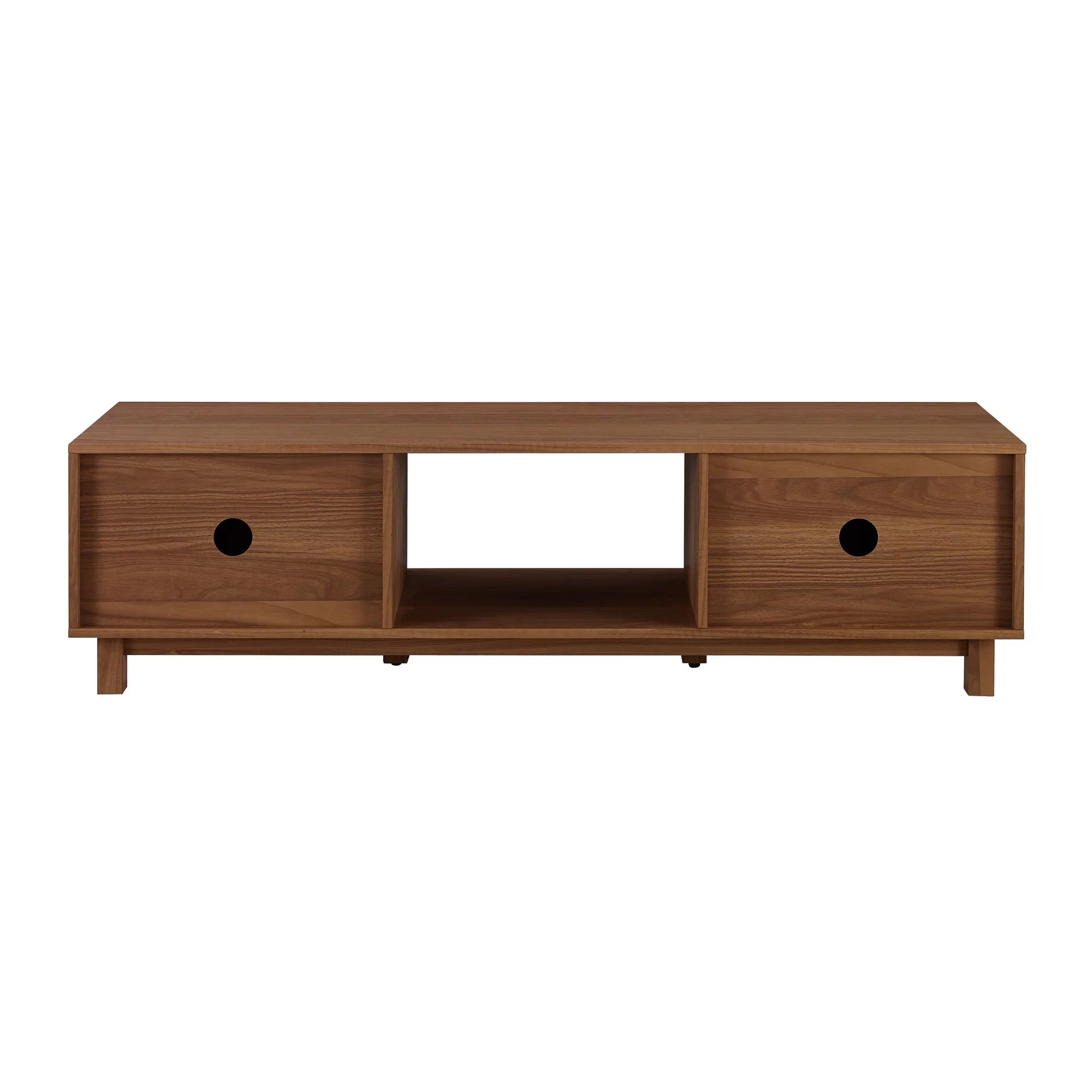 Manor Park Mid-Century Modern 2-Door Reeded TV Stand for TVs up to 65", Mocha