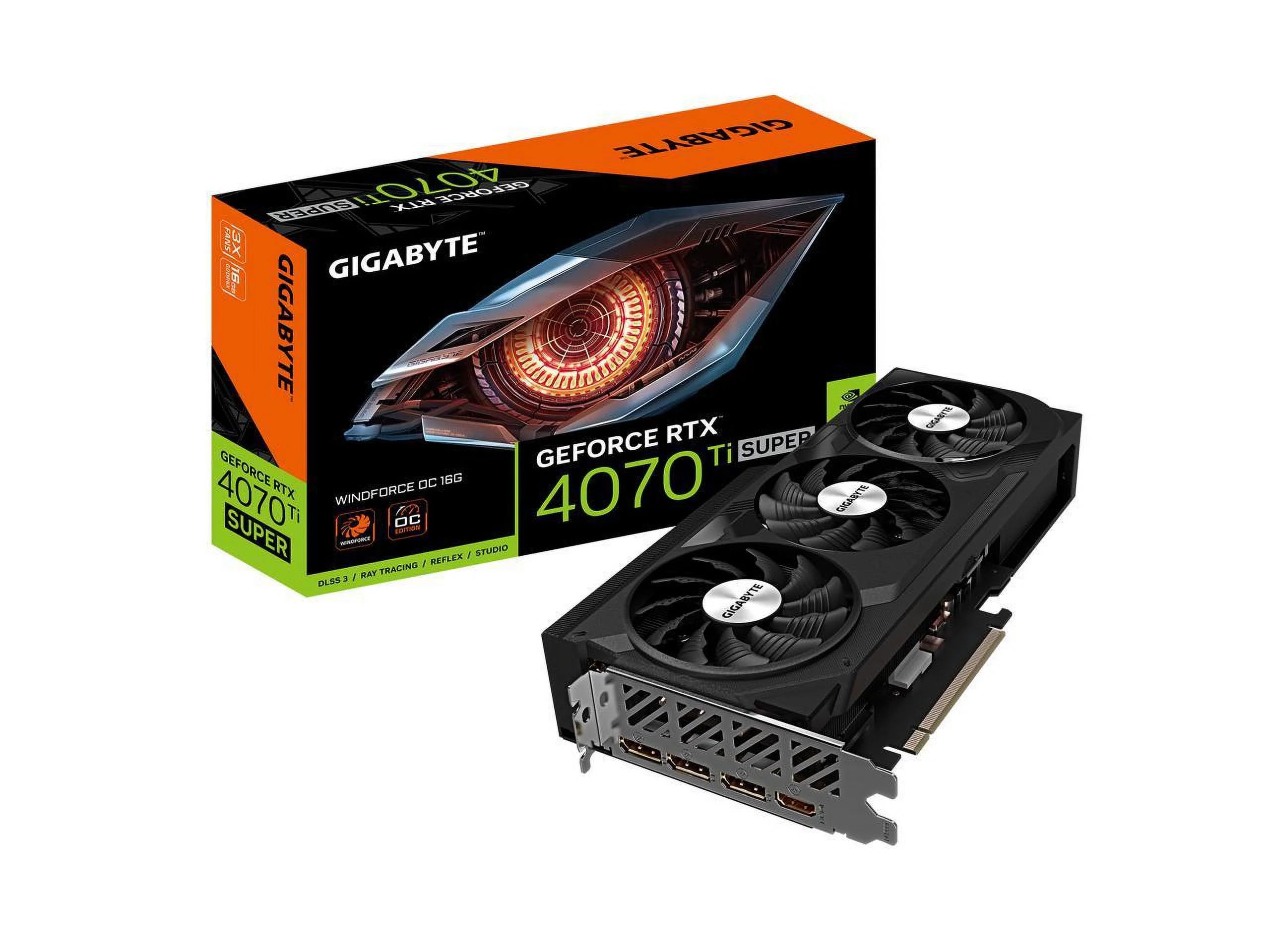 GIGABYTE GeForce RTX 4070 Ti SUPER WINDFORCE OC 16G Graphics Card, 3x WINDFORCE Fans, 16GB 256-bit GDDR6X, GV-N407TSWF3OC-16GD Video Card