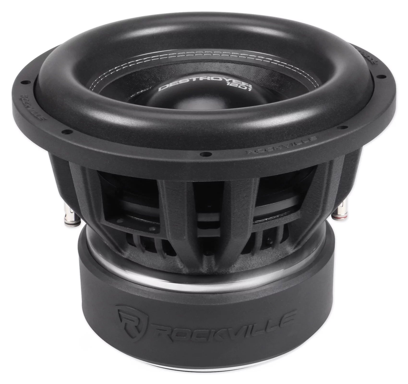 (2) Rockville Destroyer 12D1 12" Competition Car Subwoofers+Box+Mono Amplifier