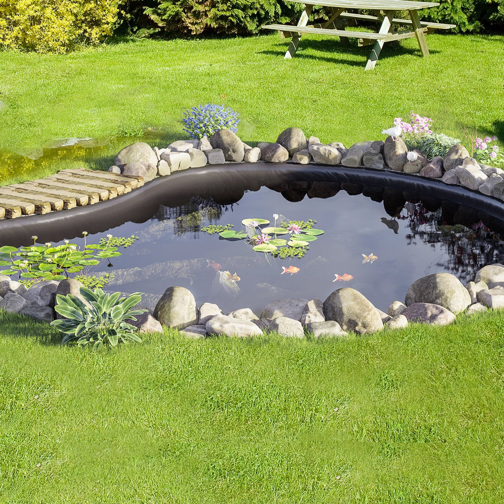 VEVOR EPDM Pond Liner, 20 x 25 ft, 45 Mil Thick, Black, Flexible Underlayment for Koi Ponds, Waterfalls, and Fountains