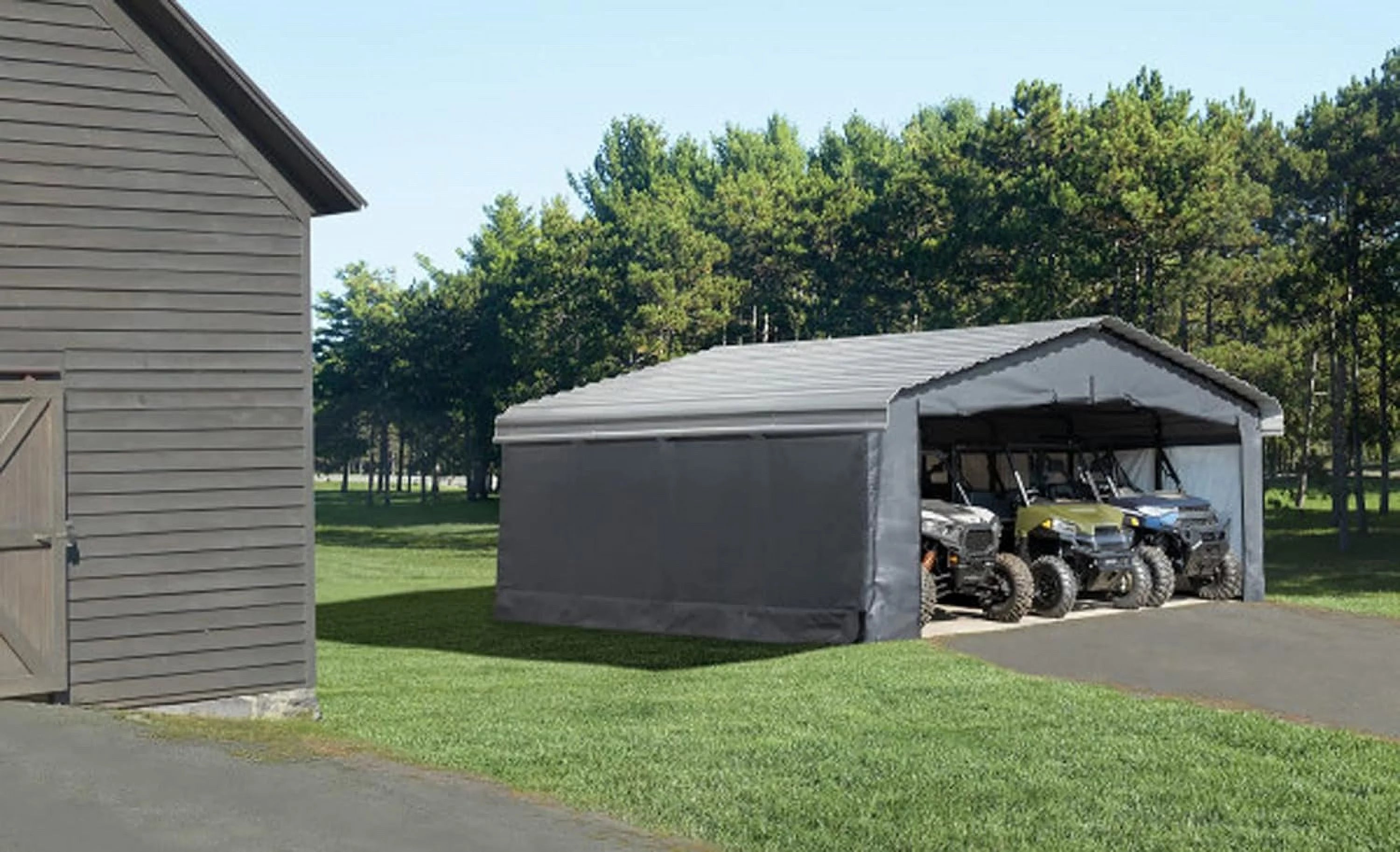 Arrow 10183 20 x 20 ft. Fabric Carport Enclosure Kit