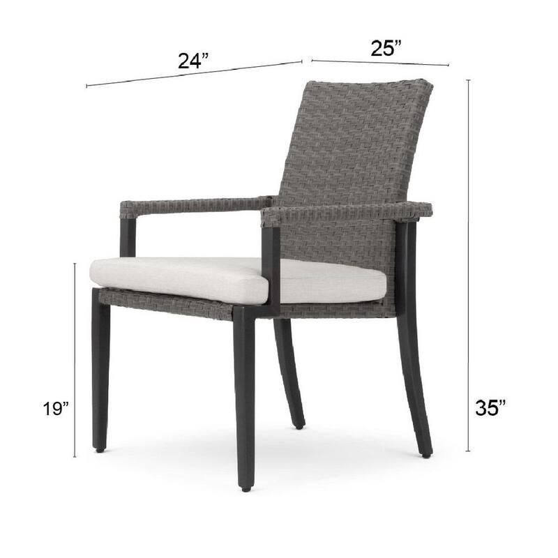 Vistano 9-Piece Wicker Outdoor Dining Set with Canvas Flax Sunbrella Cushions
