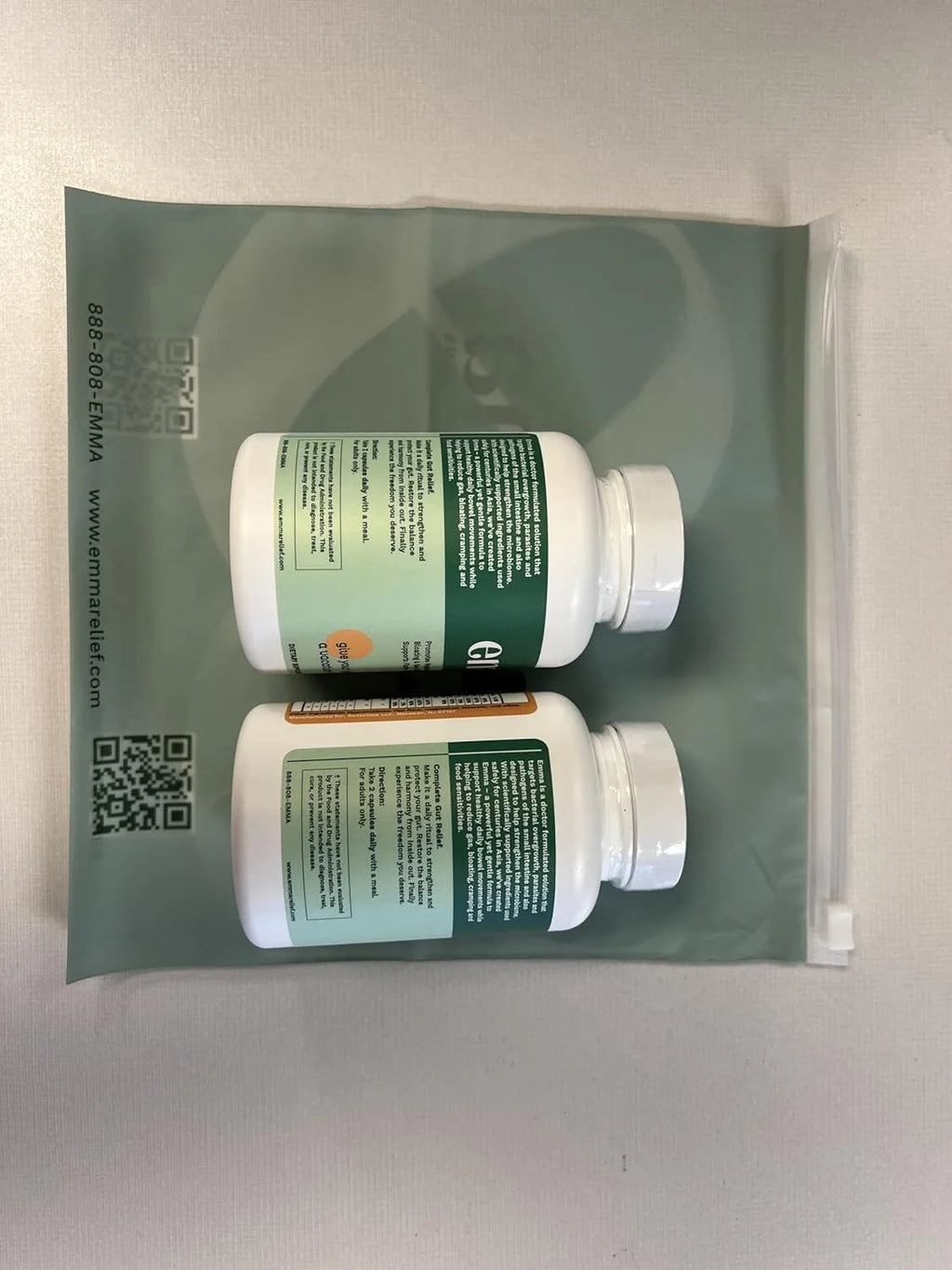 Emma Gut Health - 2 Pack - Gas and Bloating Relief, Constipation, Leaky Gut Repair - Gut Cleanse & Restore Digestion - Regulate Bowel Movement. Probiotics and Laxative Alternative, 120 Capsules