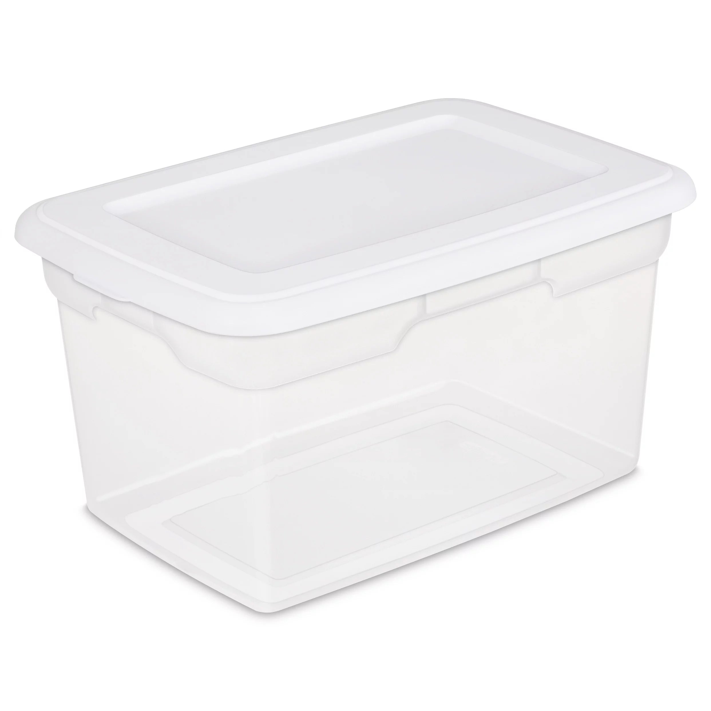 Sterilite 20 Qt. Storage Box Plastic, White, Set of 6