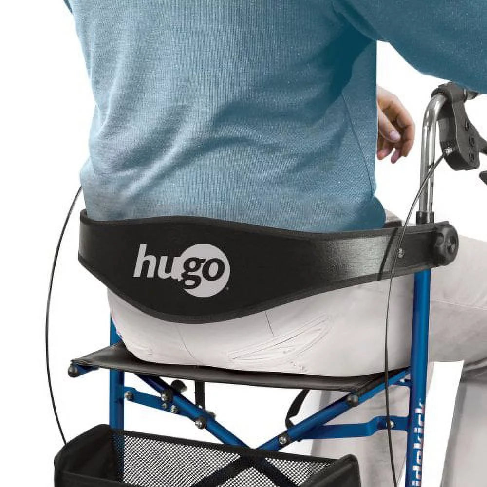 Hugo Mobility Sidekick Side-Folding Rollator Walker with Seat, Blueberry