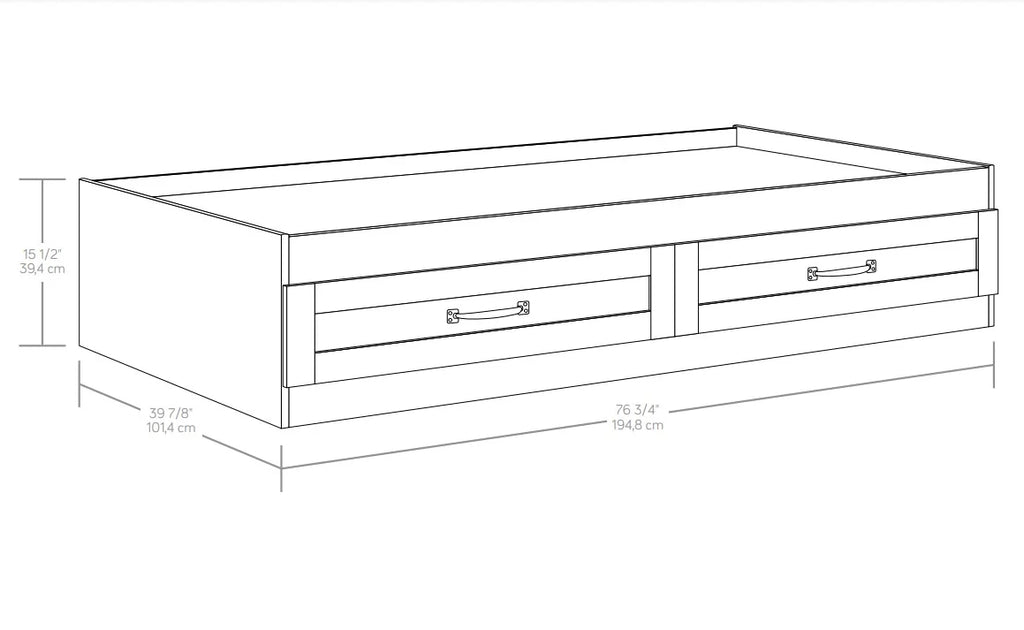 Better Homes & Gardens Modern Farmhouse Platform 2-Drawer Storage Bed, Twin, Rustic Gray