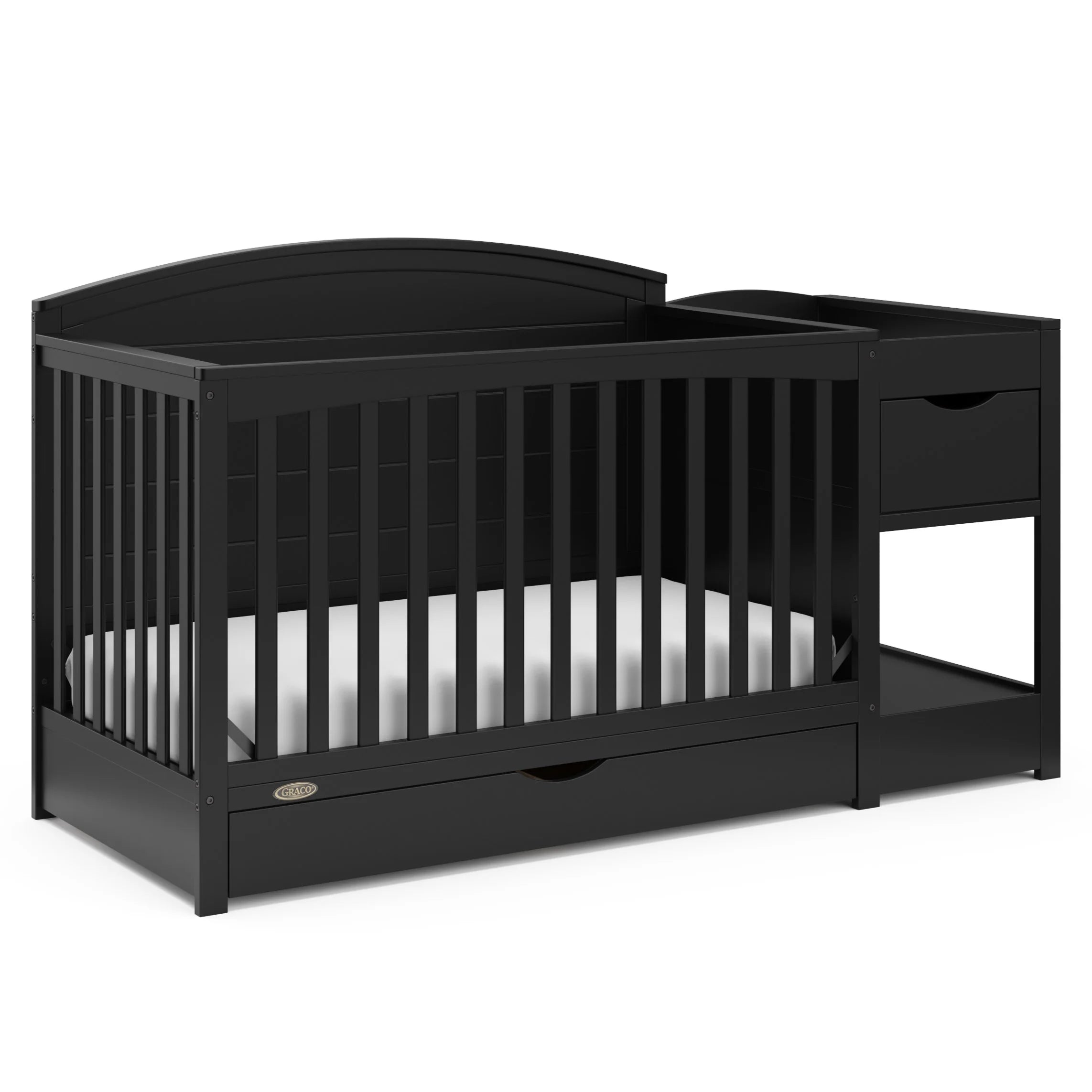 Graco Bellwood 5-in-1 Convertible Crib and Changer, White