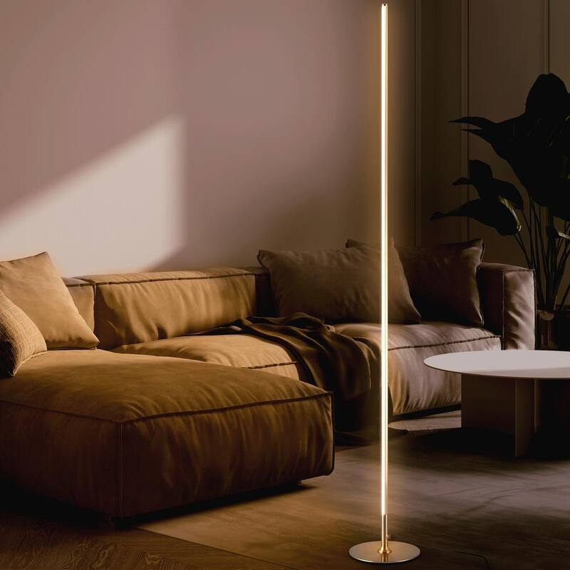 Iris 59.5 in. Gold LED Integrated Floor Lamp