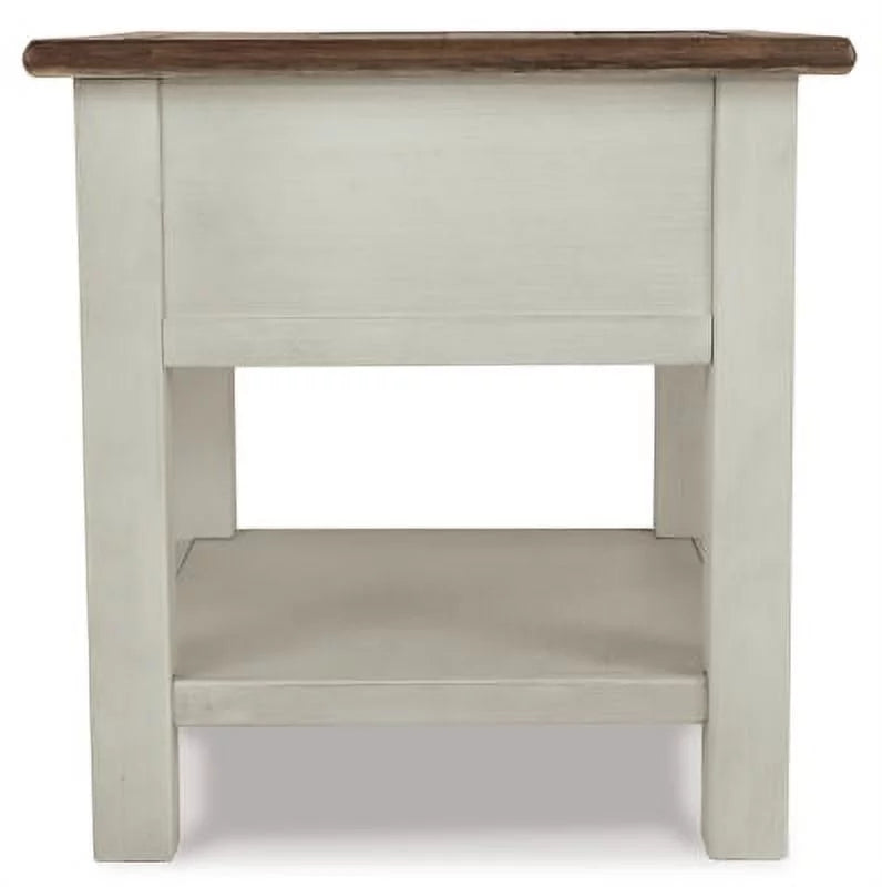 Signature Design by Ashley Casual Bolanburg Chairside End Table with USB Ports & Outlets  Two-tone