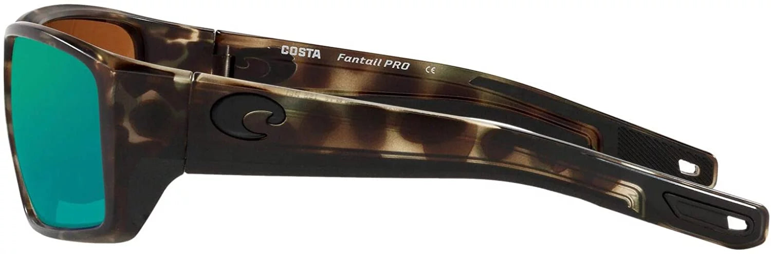 Costa Del Mar FANTAIL PRO Green Mirror Polarized Glass Men's Sunglasses 06S9079 907907 60