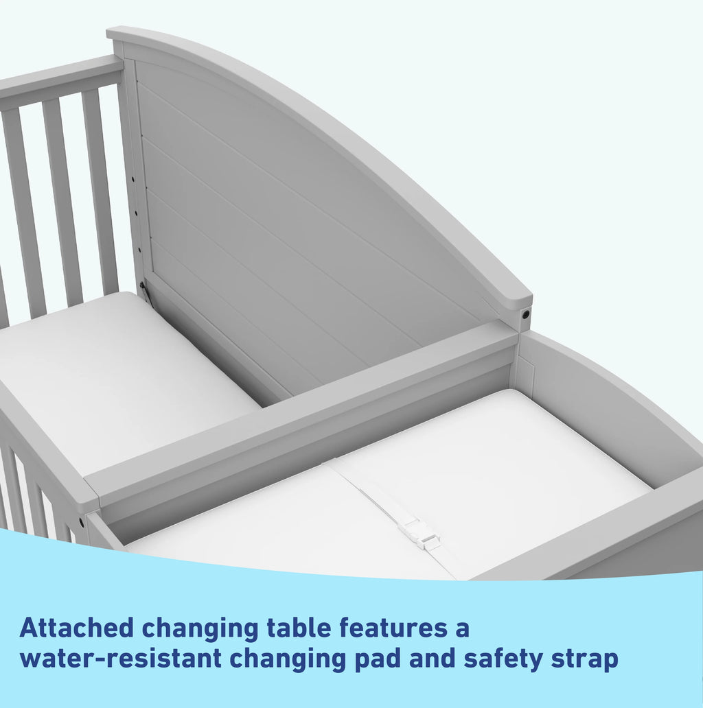 Graco Bellwood 5-in-1 Convertible Crib and Changer, White