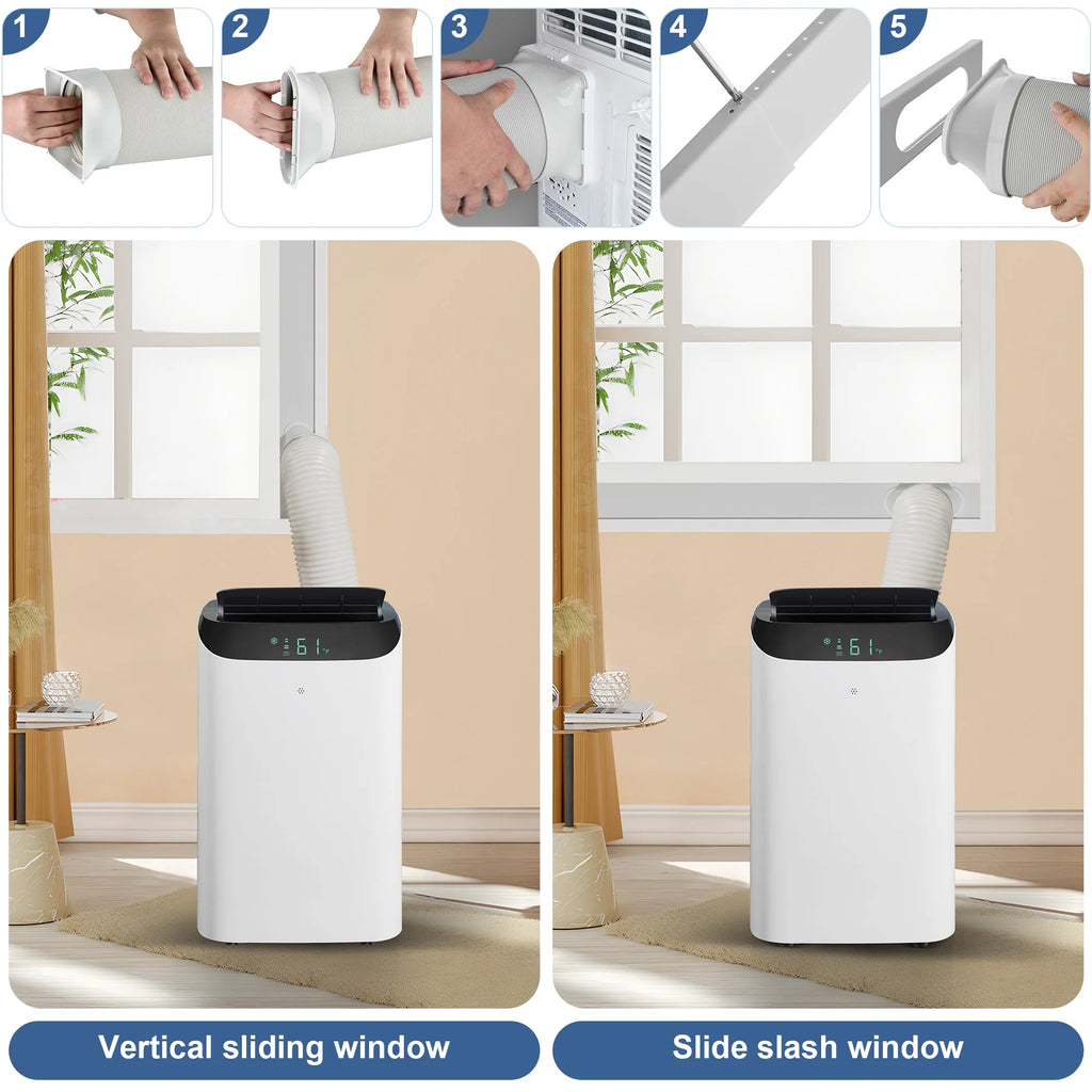 Agtana 8000 BTU (12000 BTU ASHRAE) Portable Air Conditioner Cools Room up to 500 sq.ft, 3-in-1 Portable AC Unit with Dehumidifier & Fan, Including Remote Control, DIY Window Kit