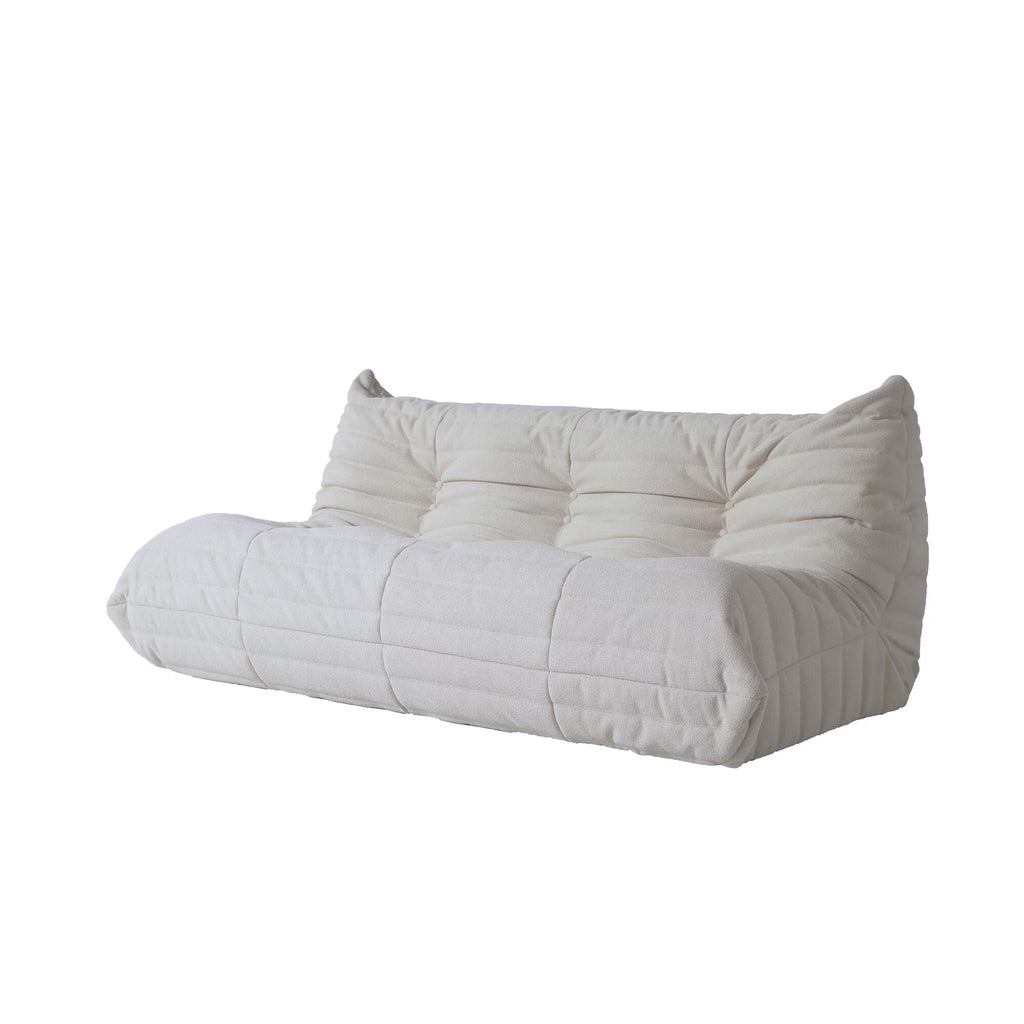 Magic Home Modern Sectional Sofa Togo Sofa Lazy Sofa Floor Sofa Foam Sofa Couch for Bedroom,Living Room,Apartment and Small Space,Three Seat Sofa,Beige