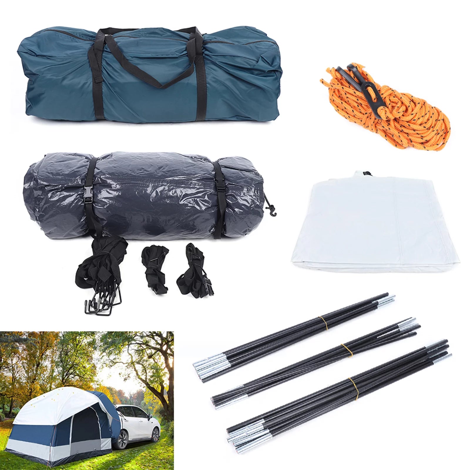 Miumaeov Universal SUV Camping Tent 4 Person Camping Tents Waterproof Family Tent Portable with Carry Bag for Mountaineering Fishing Wild Survival