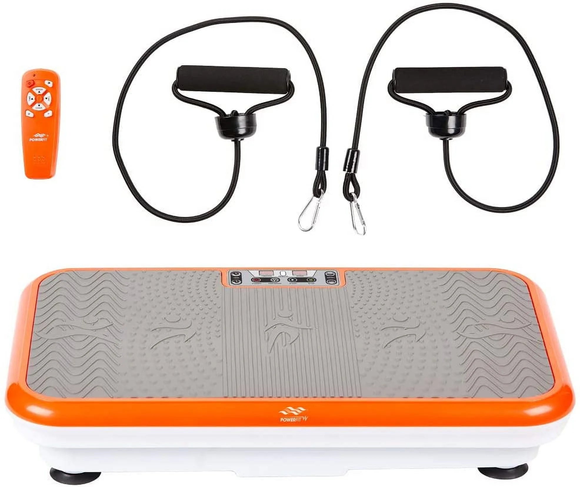 Powerfit Elite Vibration Plate Exercise Machine with Loop Resistance Bands - Whole Body Workout Fitness Platform for Home Training and Shaping