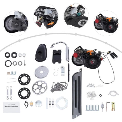 100cc 4-Stroke Gas Motorized Motorized Bicycle Kit Bike Engine Single Cylinder