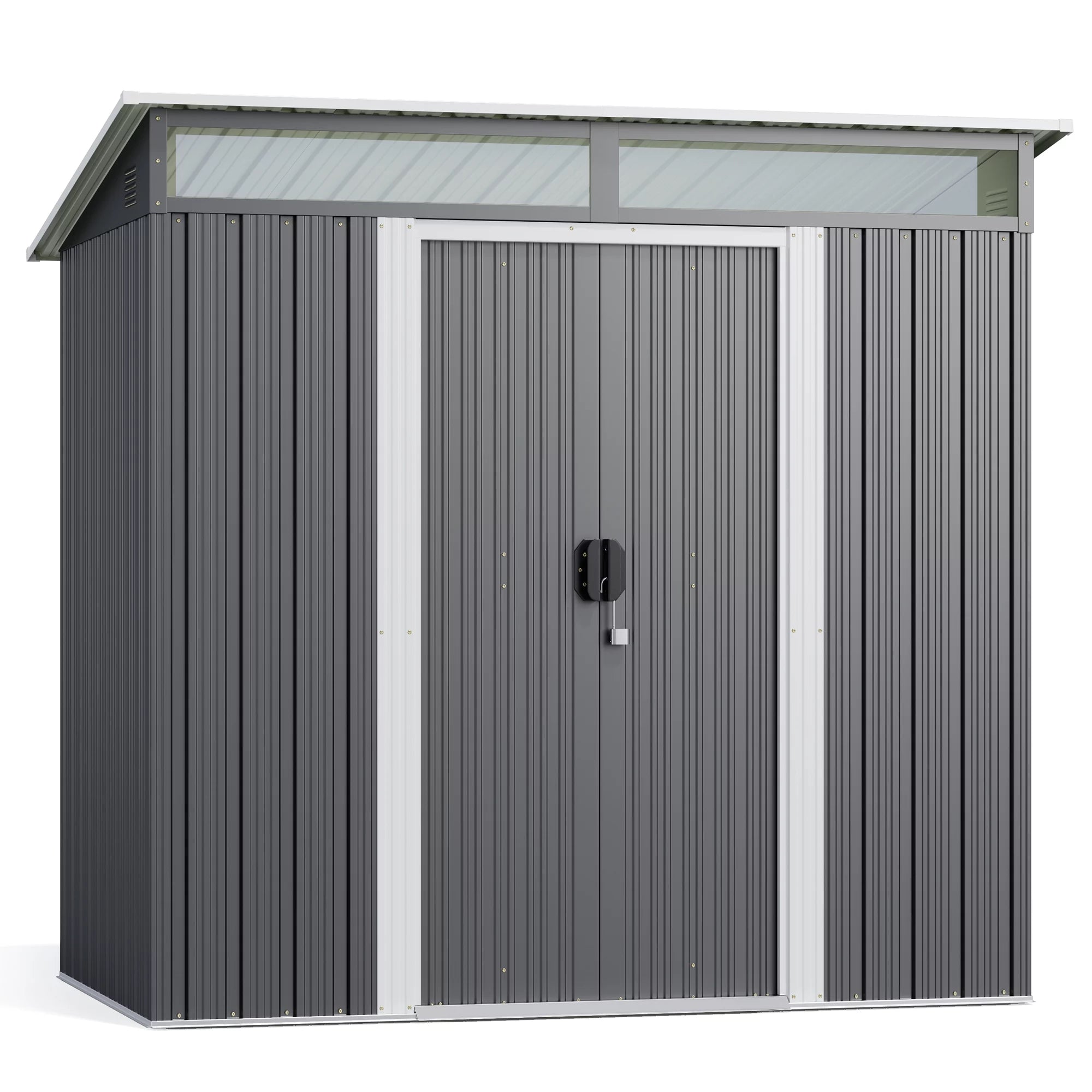 Lofka 6ft x 4ft Metal Garden Shed for Outdoor Storage, Gray