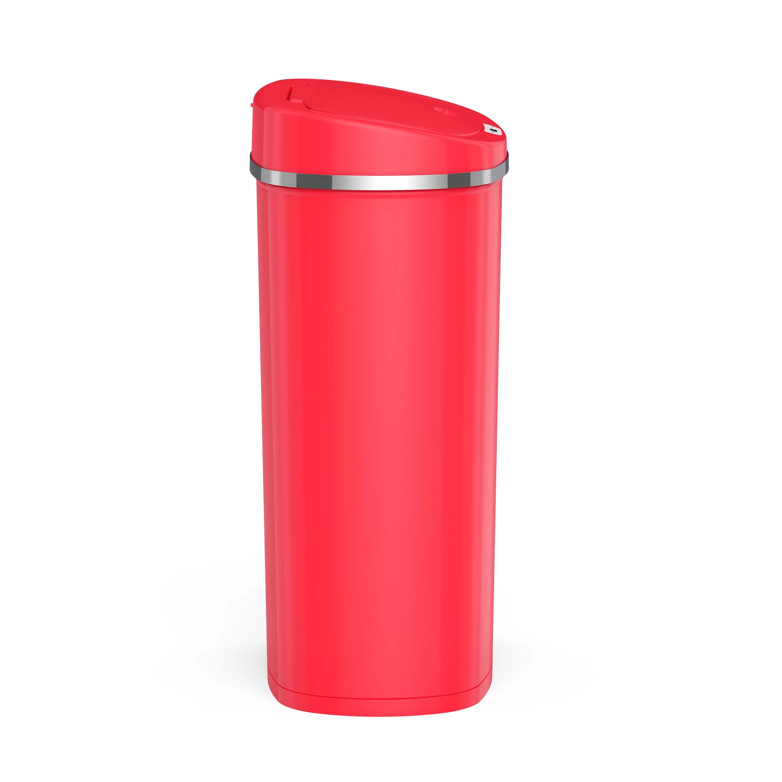 Mainstays 13.2 gal/50 L Motion Sensor Kitchen Garbage Can, Red Stainless Steel