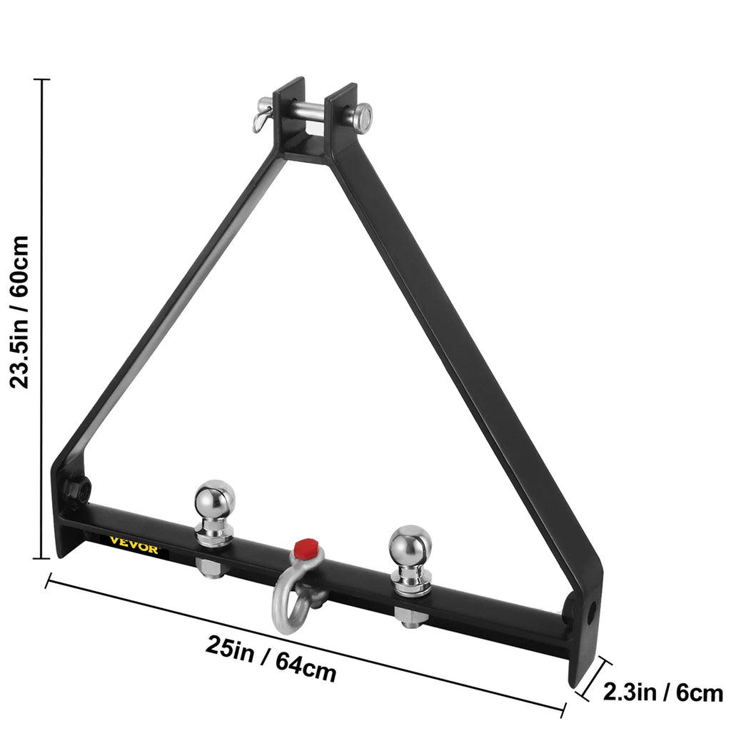 VEVOR 3 Point BX Trailer Hitch, 8000lbs Capacity Compact Tractor Drawbar, 25"Length Fits Category 1 Tractors Trailers