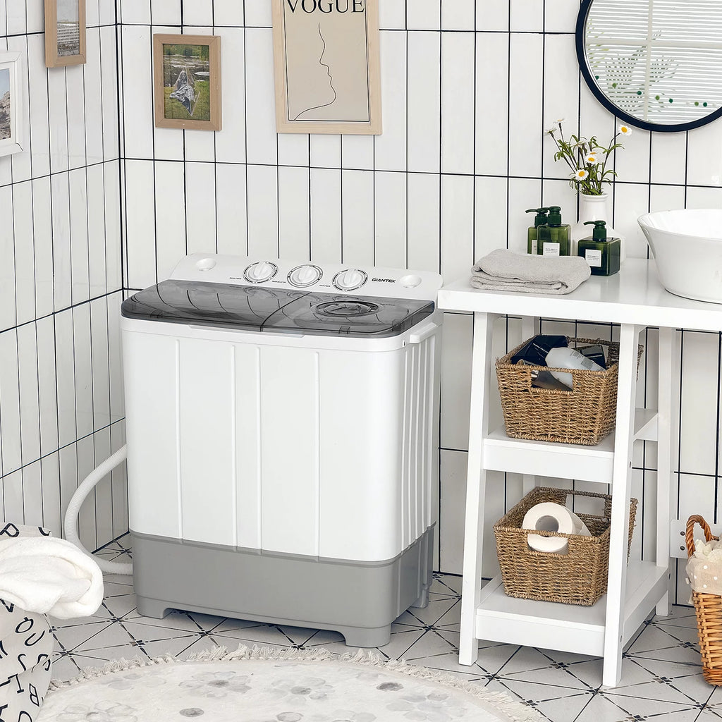 Giantex Portable Twin Tub Mini Washing Machine Washer 13.2lb&Spinner 8.8lb Blue