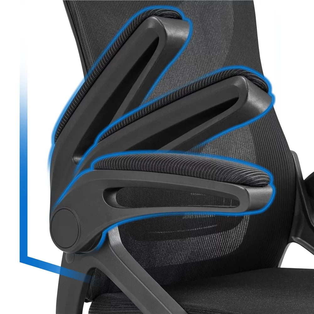 Topeakmart High Back Ergonomic Mesh Office Chair with 90° Flip-up Armrest, White/Black