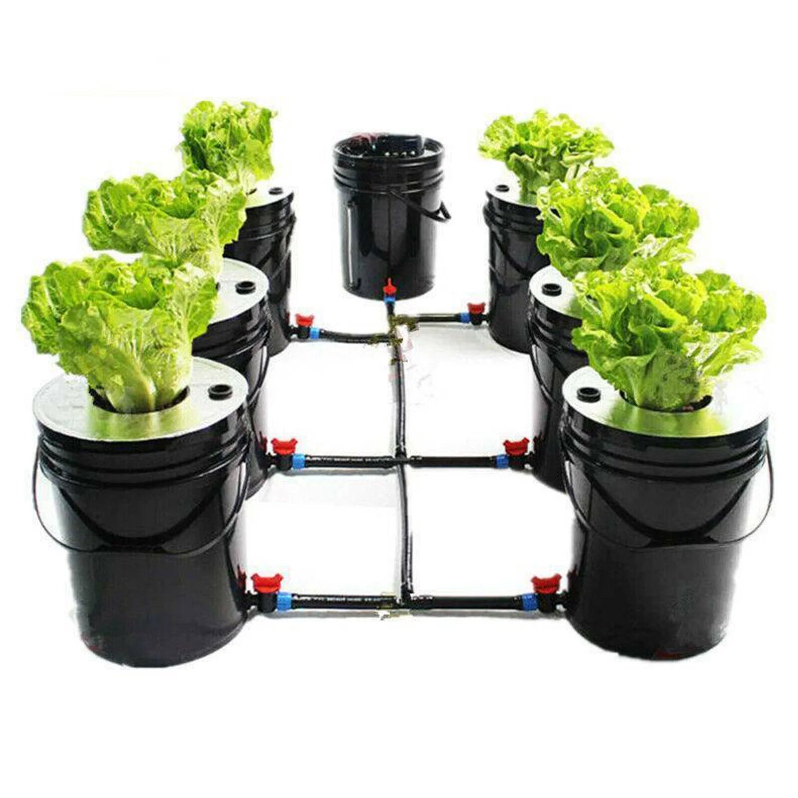 TOOL1SHOoo Greenhouse Accessories, Hydroponics Grow System Recirculating 5-Gallon 7 Pots Deep Water Culture DWC