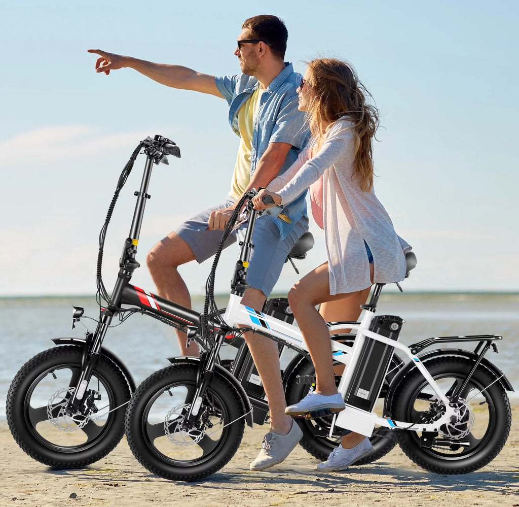 Gocio Electric Bike Fat Tire Folding Electric Bicycle for Adults with LCD Display, 350W Ebike 48V City Bike with 374.4wh Removable Battery Shimano 7 Speed Commuting Hybrid Bike UL2849