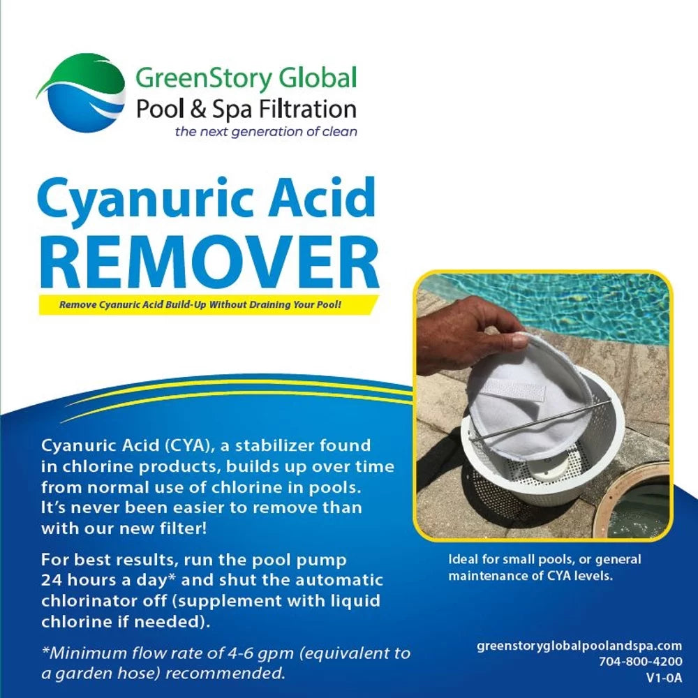Greenstory Global Cyanuric Acid Remover for Pool & Spa Skimmer Basket 1.5 lb Bag