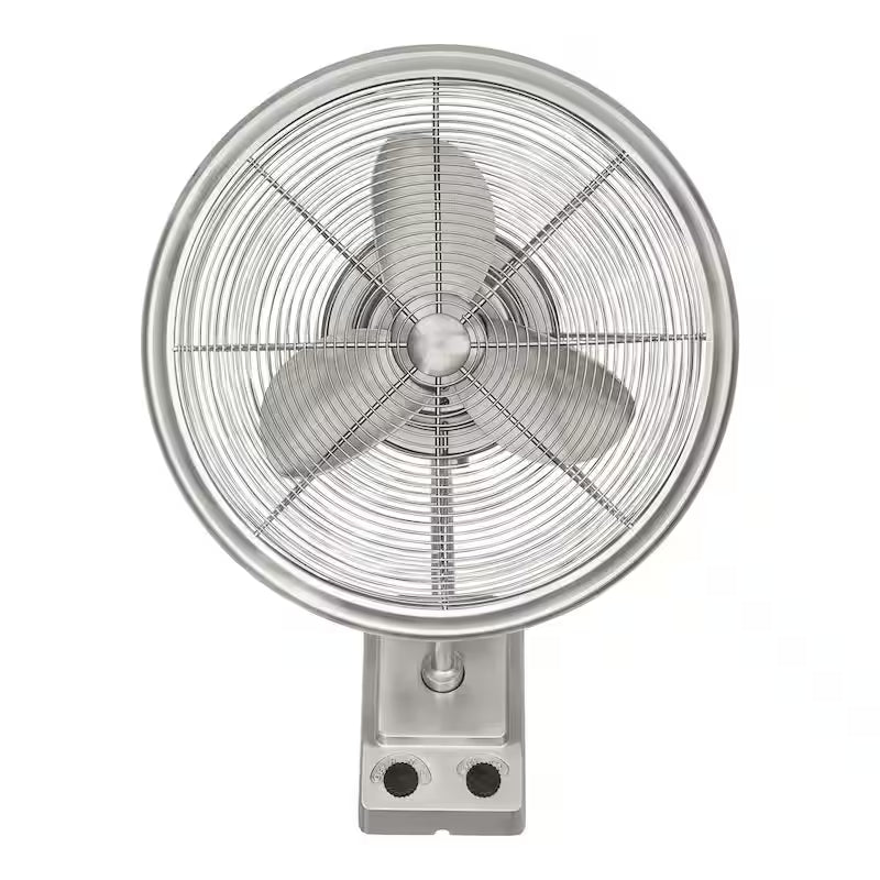 Bentley II 18 in. Indoor/Outdoor Brushed Nickel Oscillating Wall Fan