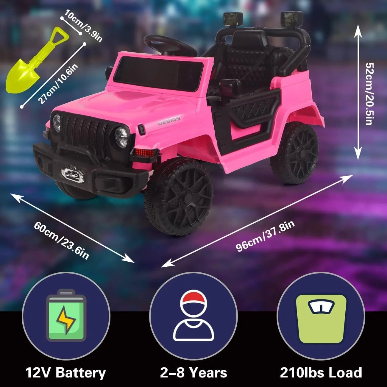 Powered Motorized Vehicles 12v Kid Ride On Electric Car Remote Control LED Lights,Suspension Wheels,Rubber EVA Tire,Music Pink-Ansley&HosHo