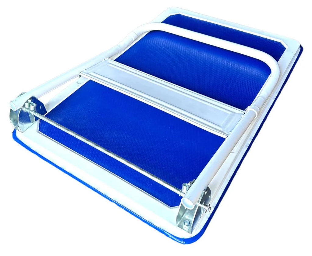 X Factor Foldable Platform Truck Push Cart Dolly with Swivel Wheels, Hand Truck Rolling Flatbed Cart 660 Lb Heavy Duty Weight Capacity, with Collapsible Push Handle Flat Bed Wagon (Blue)