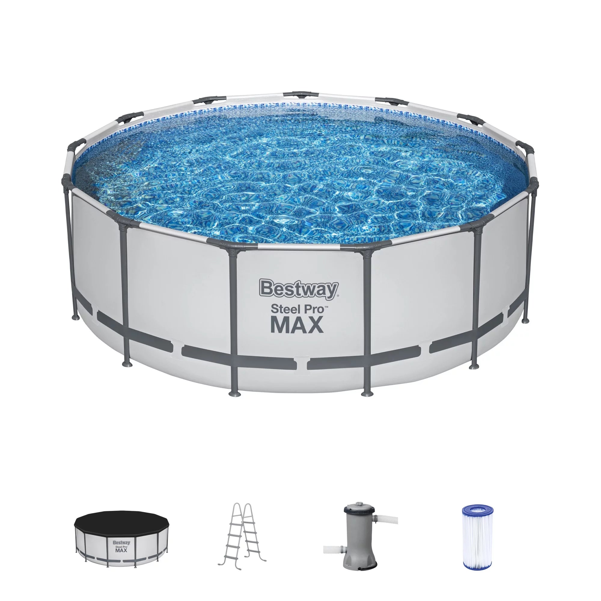 Bestway Steel Pro 15' x 48" Round Above Ground Outdoor Swimming Pool