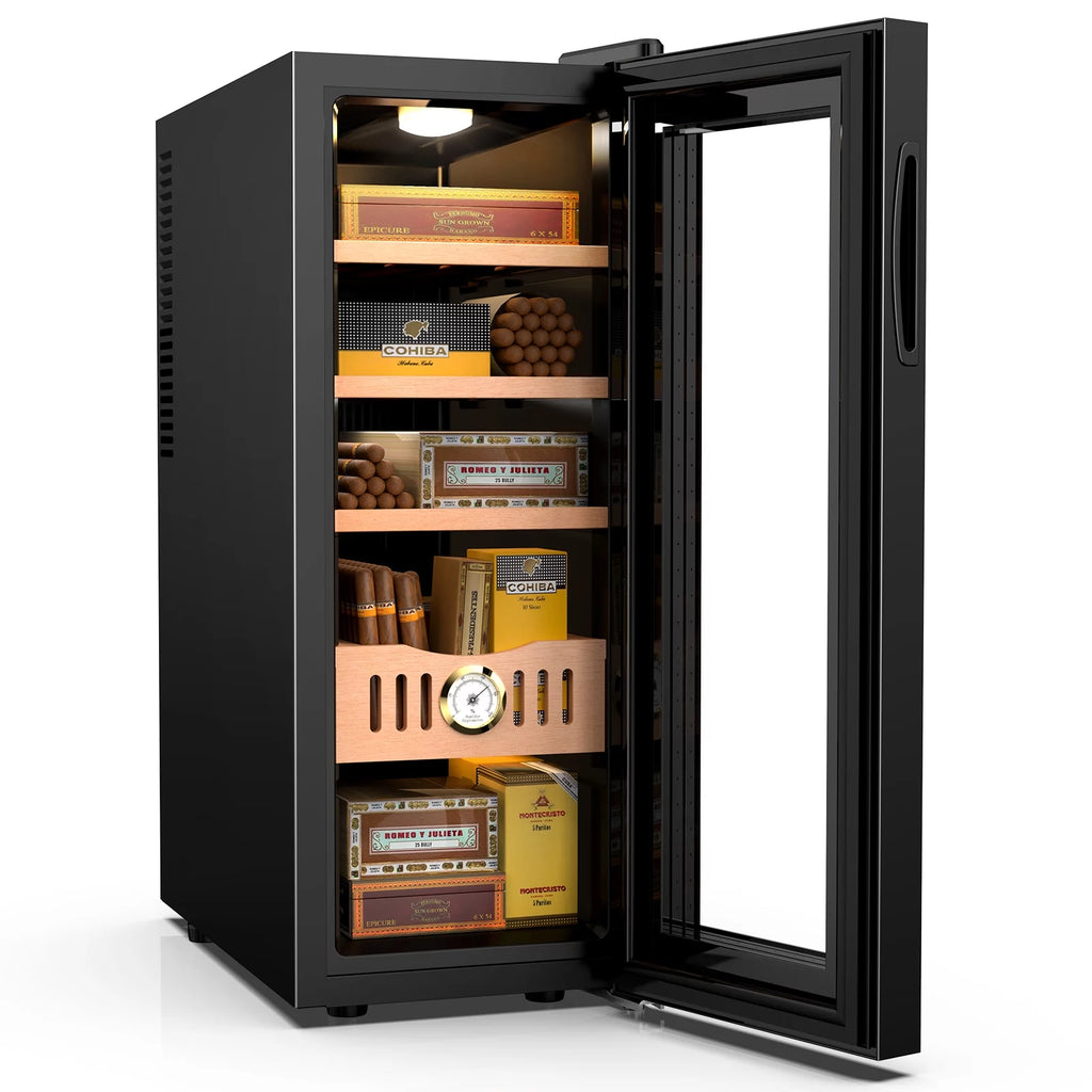 Rocita 16L Cigar Humidor, Electric Cigar Humidor Cabinet for 100 Counts with Digital Hygrometer, Spanish Cedar Lined Cigar Box, Great Gift for Father Friends Men