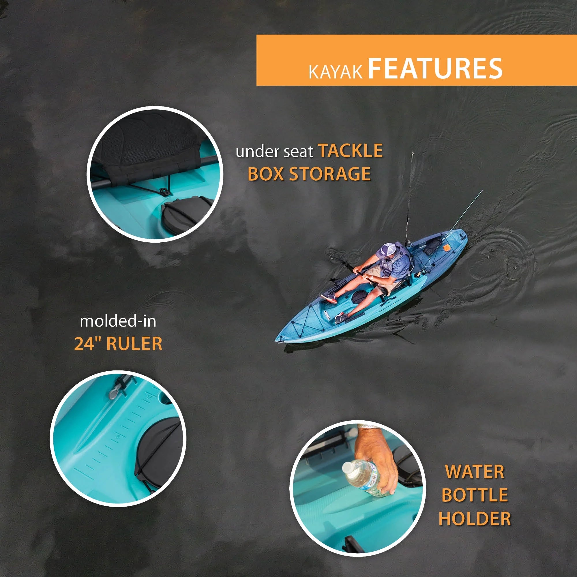 Lifetime Tamarack Pro 123 inch Sit-On-Top Kayak, Lightning Fusion (90995)